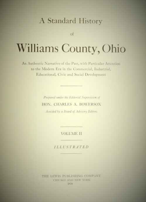 A Standard History of Williams County Ohio, Vol 2, Title Page